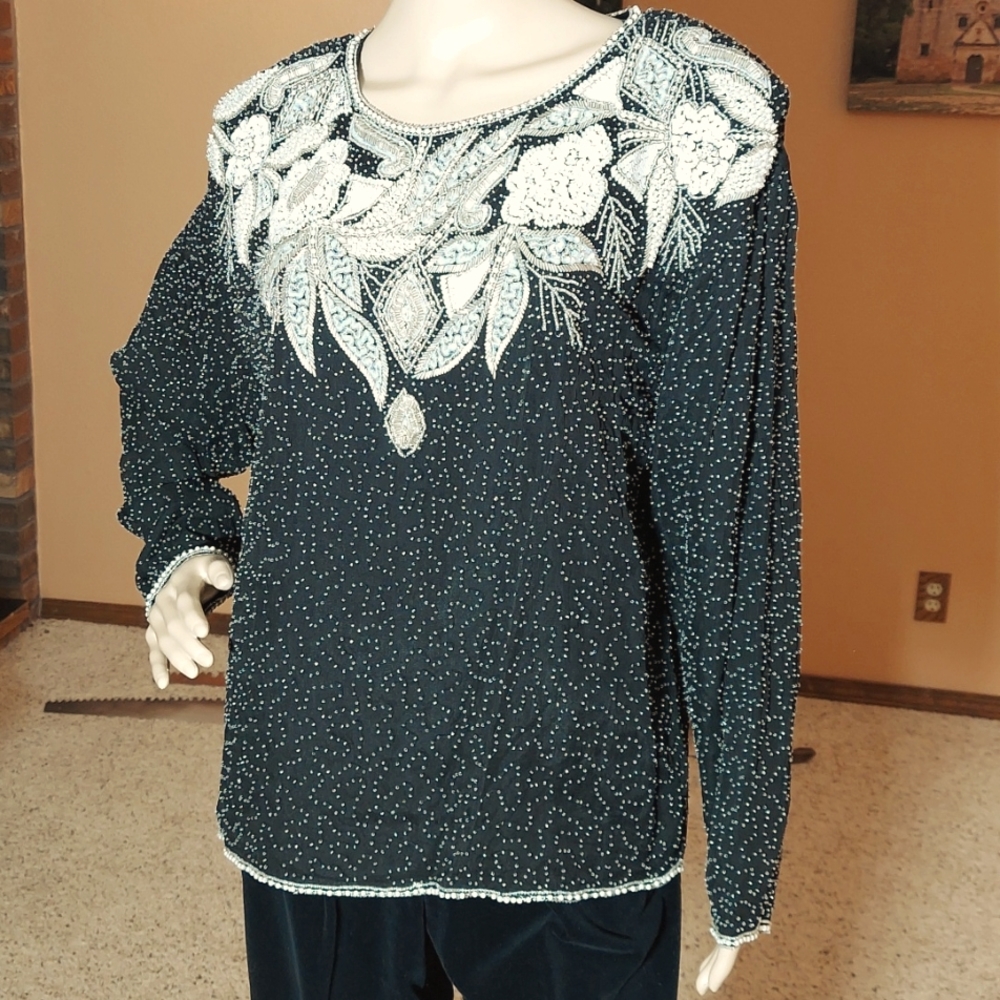 Black Beaded Top